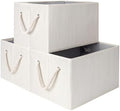 StorageWorks Storage Bins with Rope Handles, Ivory White, Extra Large by StorageWorks