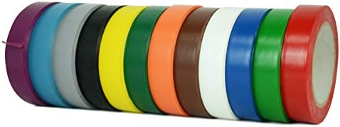 MAT Vinyl Marking Tape Rainbow Pack - 1 inch x 36 yds. 12-Rolls Assorted Colors - for Safety Floor Marking (School Gym, Restaurants, Warehouse), Dance Floor Splicing, Pinstriping Cars & Boats by MATTape