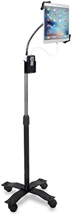 Gooseneck Floor Stand – CTA’s Compact, Adjustable Gooseneck with Swivel Casters for iPad 7th/ 8th/ 9th Gen 10.2”, iPad Air 4, 12.9”, Surface Pro, Zebra & Other 7-13” Tablets (PAD-CGS) by CTADigital