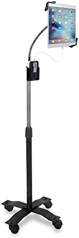 Gooseneck Floor Stand – CTA’s Compact, Adjustable Gooseneck with Swivel Casters for iPad 7th/ 8th/ 9th Gen 10.2”, iPad Air 4, 12.9”, Surface Pro, Zebra & Other 7-13” Tablets (PAD-CGS) by CTADigital