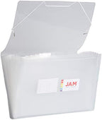JAM PAPER Accordion Folders - 13 Pocket Plastic Expanding File - Legal Size - 10 x 15 - Clear - 2/Pack by JAMPaper