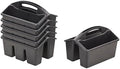 ECR4Kids 4-Compartment Small Plastic Caddy, Multipurpose Organization, Black, 6-Pack by ECR4Kids