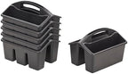 ECR4Kids 4-Compartment Small Plastic Caddy, Multipurpose Organization, Black, 6-Pack by ECR4Kids