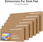 Aothia Faux Leather Desk Mat Mouse Pad, 55" x 24", Khaki - Image 2