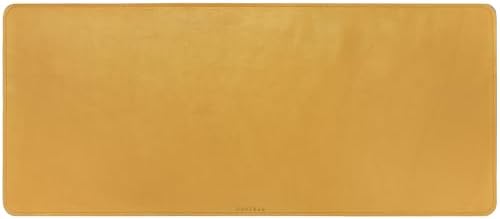 Full Grain Leather Desk Pad, Mustard Yellow, L (27.6 x 11.8 inch) - Image 6