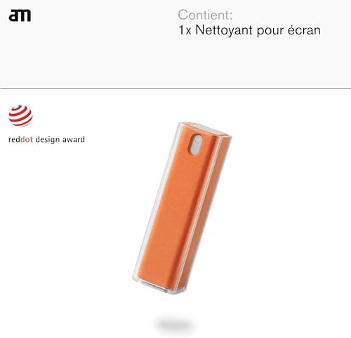 am Screen Cleaner Mist Spray with Microfiber Cloth Around – Alcohol-Free, Streak-Free Screen Cleaning Kit for Smartphones, Tablets, Laptops, Smart TVs & Car Screens, 1 Pack, Orange - Image 2