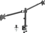 VIVO Premium Dual Ultra Wide LCD LED 40 to 45 inch Monitor Desk Mount, Heavy Duty, Adjustable Telescoping Arms, Flush Wall Setup, Fits 2 Screens, Black, STAND-TS45C by VIVO