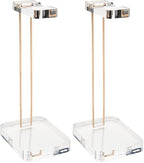 RUSSELL+HAZEL Acrylic Headphones Stand with Gold Hardware, Clear Headset Holder & Desk Accessory for Home Office Workspace Organization, 4" x 5" x 10.5"(Pack of 2) by russellhazel