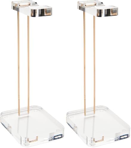RUSSELL+HAZEL Acrylic Headphones Stand with Gold Hardware, Clear Headset Holder & Desk Accessory for Home Office Workspace Organization, 4" x 5" x 10.5"(Pack of 2) by russellhazel