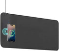 Large Leather 15W Wireless Charging Mouse Pad with Magnetic Phone Charger by Loyobo