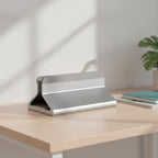 Vertical Stand with Adjustable Width Compact Vertical Laptop Stand Lightweight Desktop Laptop Holder for Home Office, Gray - Image 3