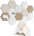 Fluxynara 12-Pack Hexagon Felt Bulletin Board Tiles, Stone Beige-1 by FLUXYNARA