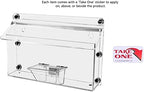 Marketing Holders 4 Pack Outdoor Brochure Box with Lid Metal Mount Clear Acrylic Caddy Holds 11" x 4" Horizontal Trifolds and 3.5" x 2" Business Cards with Take One Sticker Hangs On Smooth Surfaces - Image 5