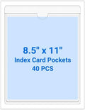40 PCS Clear Self Adhesive Plastic Label Pockets, Top Loading Business & Library Index Card Holders, Peel and Stick Sleeves for Storage Bins, Totes, Binders and Drawers (8.5 x 11 Inch) by Kvatr-X