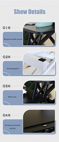32 Inch Height Adjustable Stand Up Desk Riser, Heavy Duty Computer Workstation with Removable Keyboard Tray - Ergonomic Design for Home Office Workshop Gaming, Spacious Platform(White) - Image 5
