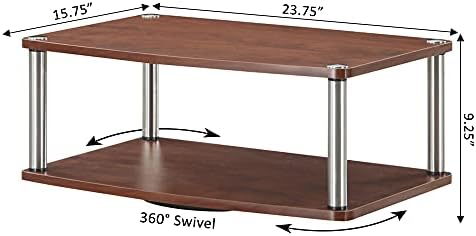 Convenience Concepts Designs2Go 26 inch Double Tier Swivel Riser, Cherry - Image 3