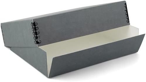 Lineco Museum Archival Storage Box, Drop Front, 17.75x22.75x3 in, Gray by Lineco