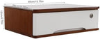 Wood Desk Organizer with Drawers, Lockable Desktop Countertop Storage Cabinet for Home Office Supplies File Tabletop Organizing Unit (Dark Brown + White) - Image 3