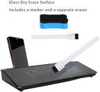 Zerone Desktop Whiteboard Desktop Whiteboard Stand Glass Dry Erase Board with Marker and Eraser, Smooth Writing Tempered Glass Whiteboard Mobile Phone Stand for Desk Organization - Image 3