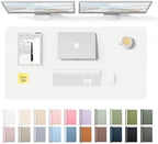 YSAGi Leather Desk Protector, Office Mat, Large Mouse Mat, Non-Slip PU Leather Blotter, Laptop Desk Pad, Waterproof Writing Pad for Office and Home (White, 47.2" x 23.6") by YSAGi