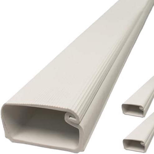 Electriduct 1" Locking Channel Raceway Cord Concealer and Wire Hider Cable Manager - 46 Inch - White - 3 Pack by Electriduct