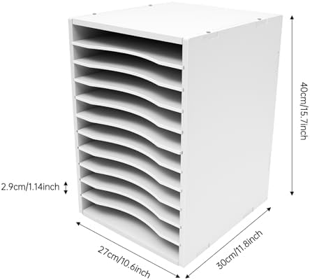 11 Slots Vertical Desktop Sorter, Mail Organizer Vertical File Organizer Adjustable Shelve Paper Sorter Organizer Document Storage Rack for Office School Home White - Image 4