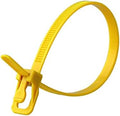 RETYZ 6-Inch Yellow Reusable Releasable Cable Ties – 100 Pack, 50 lb Strength, Patented Quick-Release, Tool-Free Design for Home, Office, and Light Industrial Use by RETYZ