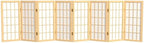 2 ft. Short Desktop Window Pane Shoji Screen - Natural - 8 Panels by RedLantern
