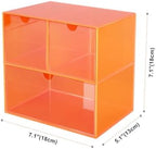 Gelite Desk Organizer with 3 Storage Drawers for Makeup Office Acrylic Desktop Drawer Organizer for Vanity Office Organization and Storage Box, Neon Orange - Image 2