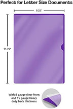 Purple Vinyl Folders, Heavy Duty Plastic Folders with Clear Front Pocket, Doctor Stuff, Letter Size L-Type Document Holder for Home, Office and Medical, Pack of 100 - Image 3