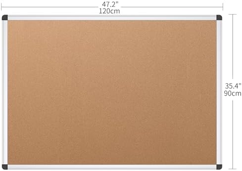 VIZ-PRO Cork Notice Board, 48 X 36 Inches, Pack of 2, Silver Aluminium Frame - Image 2