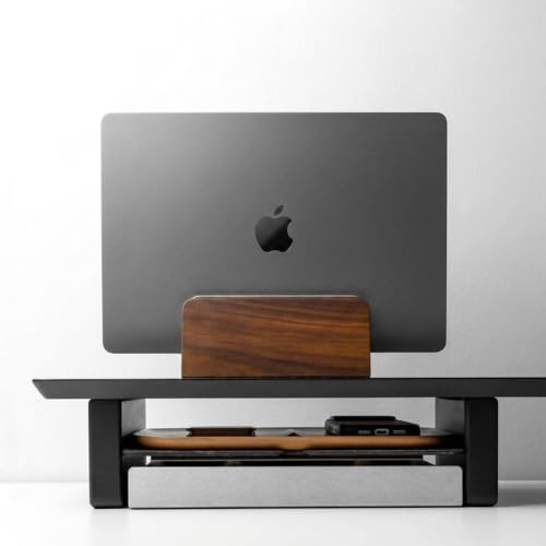 Raico Verical Laptop Stand MacBook Walnut Wood Dual Laptop Vertical Setup Holder Stand (Walnut Wood, Single Slot | Adjustable) - Image 4