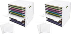 SONGWAY 12x12 Paper Storage Organizer - 13 Tier Desk File Organizer with Adjustable Shelves, Letter Mail Tray, 12x12 Stackable Scrapbook Paper Storage Cube for Home Office Classroom (Pack of 2) by SONGWAY