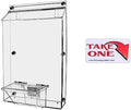 Brochure Box with Lid Metal Mount Clear Acrylic Outdoor Advertisement Caddy Holds 8.5" x 11" Flyers and 3.5" x 2" Business Cards with Take One Sticker Hangs On Smooth Surfaces by Marketing Holders by MarketingHolders