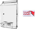 Brochure Box with Lid Metal Mount Clear Acrylic Outdoor Advertisement Caddy Holds 8.5" x 11" Flyers and 3.5" x 2" Business Cards with Take One Sticker Hangs On Smooth Surfaces by Marketing Holders by MarketingHolders