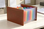 Genuine Leather A6 Receipt Organizer，Stand Receipt Organizer Folder, 13 Pockets Small Accordion File Organizer - Image 5