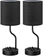 Fenmzee Bedside Lamps for Bedroom Set - 18" Black Table Lamp for Nightstand - Image 7