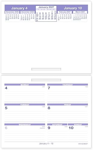 AT-A-GLANCE® FLIP-A-WEEK® 2027 Weekly Desk Calendar Refill, Small, 5.5" x 7" Page (Pack of 12) by AT-A-GLANCE
