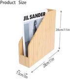 2 Pack Bamboo Magazine File Holder Book Holder Frames - Image 3