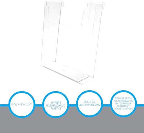 SSWBasics Clear Acrylic Literature Holder for Wire Grid | Fits 8.5 x 11 Inch Documents | Durable & Versatile - Image 5