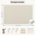 Cork Board with Linen, 30" x 20" Double-Sided Bulletin Board, Pin Boards - Image 2