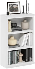 Furinno Rail Book Shelf, 3-Tier Bookshelf with Open Shelf, Bookcase with Classic Style Edges, 10 x 24.6 x 39, for Organization and Storage, for Living Room, Bedroom, Home Office, White by Furinno-FitsYourSpaceFitsYourBudget