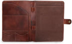 Full Grain Leather Legal Pad Portfolio Organizer for Work - Wine - Image 2