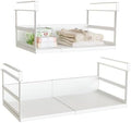 Expandable Under Cabinet Shelf Organizer with 1.25 Inches Thick Clips, Heavy Duty Extendable Under Shelf Storage Basket for Pantry or Laundry Room, White, 2 Pack, Interior: 5.7" H x 8.54" D by SHINEWON