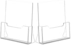 Acrylic Brochure Holder 8.5 x 11 inch, 2 Pack Clear Plastic Flyer Holder, Acrylic Desktop Stand for Pamphlets, Literature, Brochures, Magazines Materials Display Stands by RUINAER