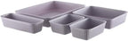 Superio Ribbed Collection - Decorative Plastic Desk Drawer Organizer Tray, Lilac Purple (Set of 5) Open Home Storage Bins Organizer Baskets, for Organizing Closet Shelves Drawer Shelf - Image 6