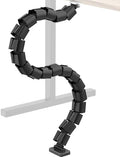 Heavy Duty Screw-in Cable Management Spine, 4-Channel Under Desk Vertebrae Cord Organizer for Wood & Laminate Standing Desks, Adjustable Floor-to-Desktop Wire Raceway with Weighted Base by DeskLogics