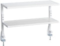 VIVO White Clamp-on 24 inch 2-Tier Desk Shelf, STAND-SHELF24C-W by VIVO