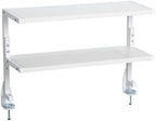 VIVO White Clamp-on 24 inch 2-Tier Desk Shelf, STAND-SHELF24C-W by VIVO
