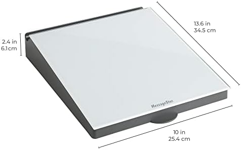 ECR4Kids MessageStor Dry-Erase Glass Board Memo Station, Desk Organizer, White - Image 2